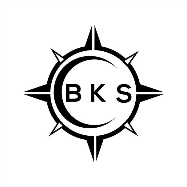 BKS αφηρημένη τεχνολογία κύκλος ρύθμιση λογότυπο σχεδιασμό σε λευκό φόντο. Λογότυπο με τα αρχικά BKS. - Διάνυσμα, εικόνα