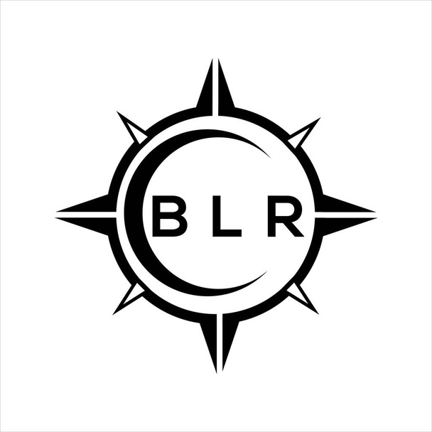 BLR soyut teknoloji çemberi logo tasarımını beyaz arka plana ayarlıyor. BLR yaratıcı harf logosu. - Vektör, Görsel