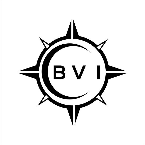BVI soyut teknoloji çemberi logo tasarımını beyaz arka plana ayarlıyor. BVI yaratıcı harfler harfi logosu. BVI soyut teknoloji dairesi beyaz arka planda logo tasarımı ayarlıyor. BVI yaratıcı harf logosu. - Vektör, Görsel