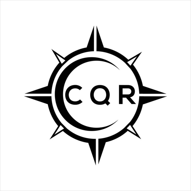 CQR soyut teknoloji çemberi beyaz arkaplan üzerine logo tasarımı ayarlıyor. CQR yaratıcı harflerin baş harfleri logosu. - Vektör, Görsel