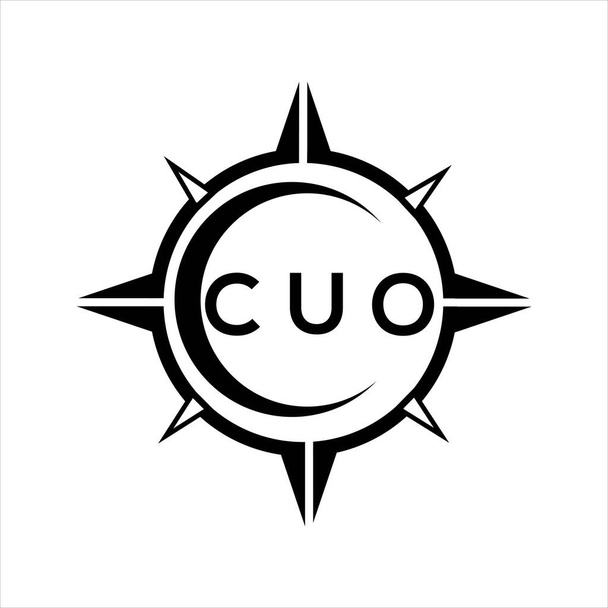CUO soyut teknoloji çemberi logo tasarımını beyaz arka plana ayarlıyor. CUO yaratıcı harflerin baş harfleri logosu. - Vektör, Görsel