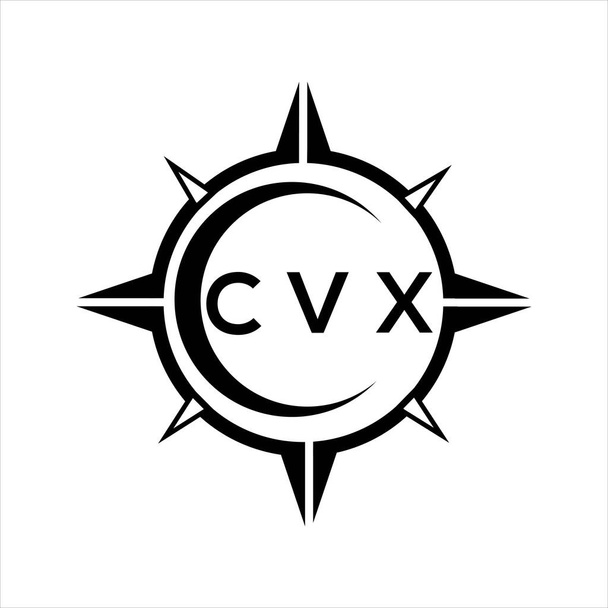 CVX soyut teknoloji çemberi logo tasarımını beyaz arka plana ayarlıyor. CVX yaratıcı harflerin baş harfleri logosu. - Vektör, Görsel