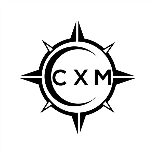 CXM soyut teknoloji çemberi logo tasarımını beyaz arka plana ayarlıyor. CXM yaratıcı harf logosu. - Vektör, Görsel