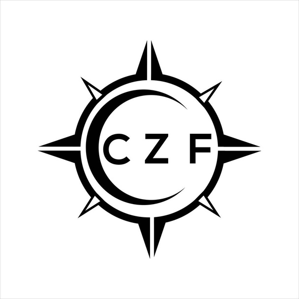 CZF soyut teknoloji çemberi logo tasarımını beyaz arka plana ayarlıyor. CZF yaratıcı harf logosu. - Vektör, Görsel