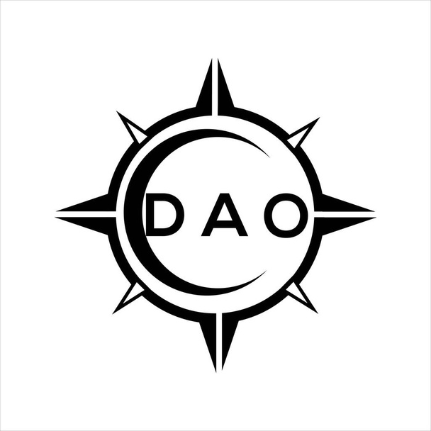 DAO αφηρημένη τεχνολογία κύκλος ρύθμιση λογότυπο σχεδιασμό σε λευκό φόντο. Λογότυπος επιστολών δημιουργικών αρχικών DAO. - Διάνυσμα, εικόνα