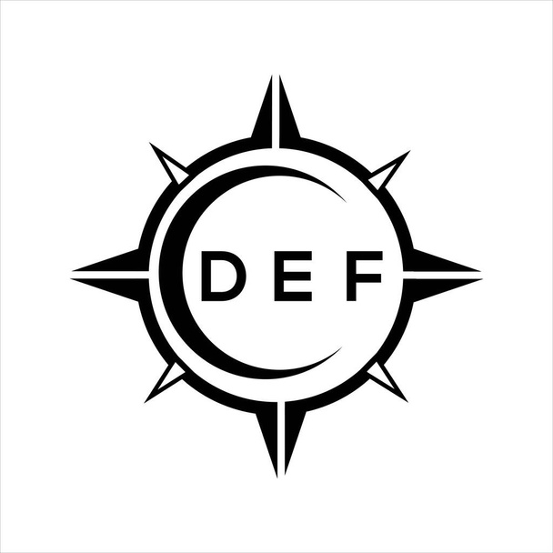 DEF αφηρημένη τεχνολογία κύκλος ρύθμιση λογότυπο σχεδιασμό σε λευκό φόντο. Λογότυπος επιστολών δημιουργικών αρχικών DEF. - Διάνυσμα, εικόνα