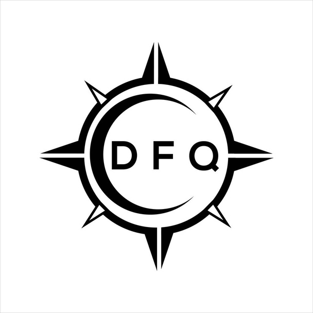 DFQ αφηρημένη τεχνολογία κύκλος ρύθμιση λογότυπο σχεδιασμό σε λευκό φόντο. Λογότυπο γραμμάτων δημιουργικών αρχικών DFQ. - Διάνυσμα, εικόνα