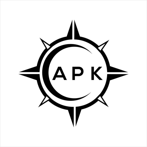 白い背景にAPK抽象的なモノグラムシールドロゴデザイン.Apkクリエイティブイニシャルレターロゴ. - ベクター画像