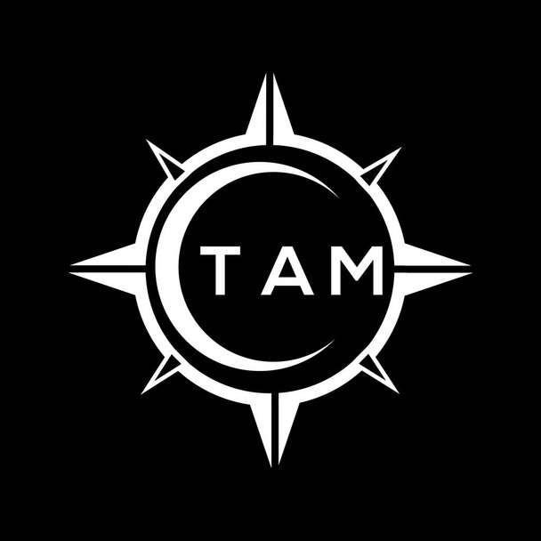 Projeto abstrato do logotipo da tecnologia TAM no fundo preto. TAM criativo iniciais carta logotipo conceito. - Vetor, Imagem