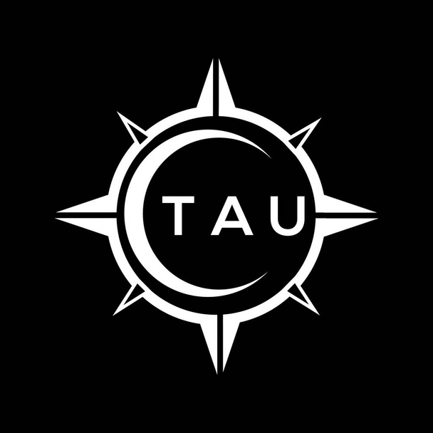 Технология TAU - дизайн логотипа на черном фоне. Концепция логотипа TAU creative initials. - Вектор,изображение