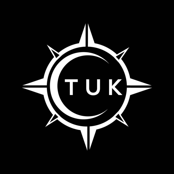 ブラックを基調としたTUK抽象技術のロゴデザイン。TUKクリエイティブイニシャルレターロゴコンセプト. - ベクター画像