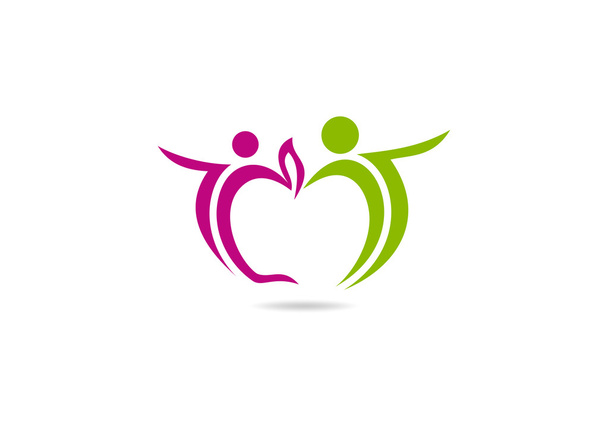 Apfel gesunde Menschen Logo - Vektor, Bild