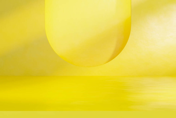 Yellow room with light abstract background. 3d render graphic design. - Fotó, kép