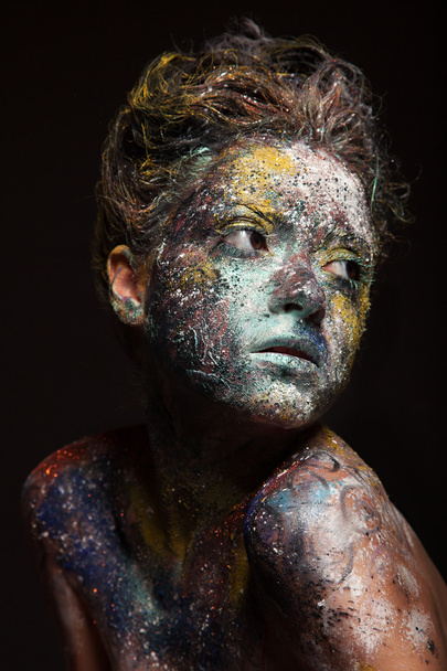 Žena s neobvyklé barvy make-upu - Fotografie, Obrázek