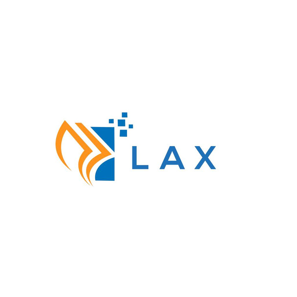 LAX πιστωτική επισκευή λογότυπου σχεδιασμό σε λευκό φόντο. LAX δημιουργική αρχικά Growth graph επιστολή λογότυπο έννοια. Σχεδιασμός λογότυπου χρηματοδότησης επιχειρήσεων LAX. - Διάνυσμα, εικόνα