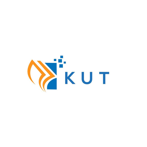 Diseño del logotipo de contabilidad de reparación de crédito KUT sobre fondo blanco. KUT iniciales creativas Crecimiento gráfico letra logo concepto. Diseño del logo de KUT business finance. - Vector, Imagen