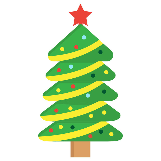 Icône vectorielle isolée cadeau arbre de Noël - Photo, image