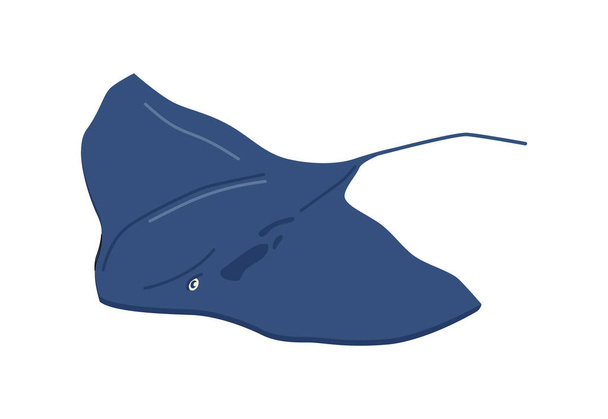 Mobula mobular isolated devil fish, underwater animals and dwellers of sea or ocean. Ecosystem and environment for creature. Vector in flat cartoon style - Vector, Image
