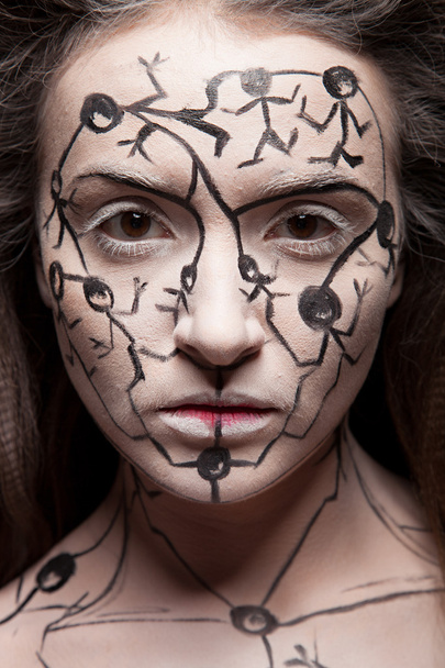 Woman with creative face art - Photo, Image