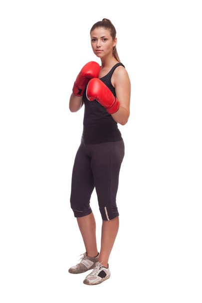Beautiful Woman with boxing gloves - Photo, Image
