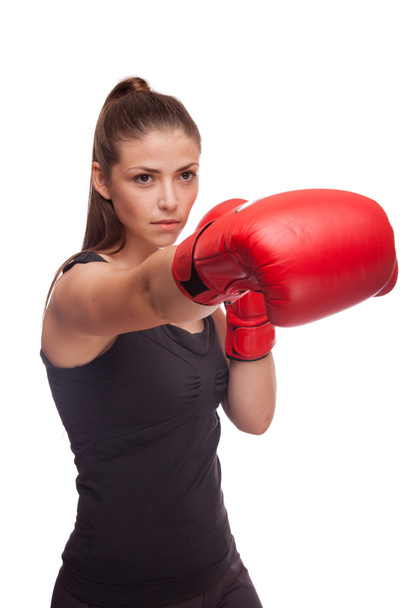 Beautiful Woman with boxing gloves - Foto, imagen