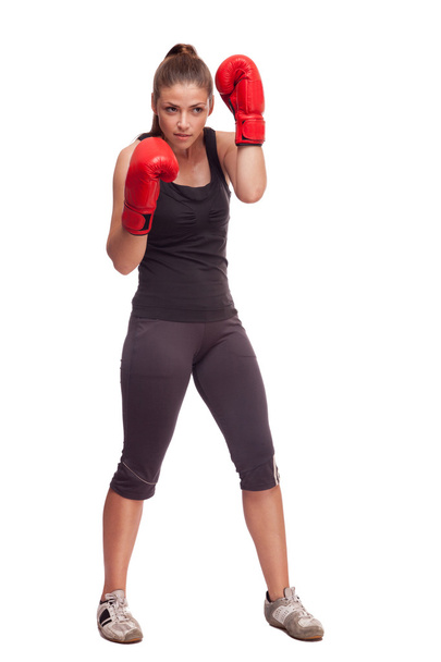 Beautiful Woman with boxing gloves - Zdjęcie, obraz