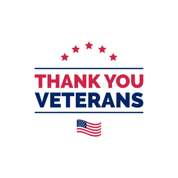 Thank You Veterans, illustration in vector, November 11 holiday background for poster, greeting card, invitation - Vector, Image