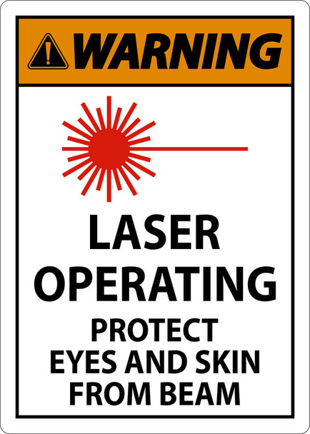 Lazer Uyarı: Gözleri ve Deriyi Işın İşaretinden Koruyun - Vektör, Görsel