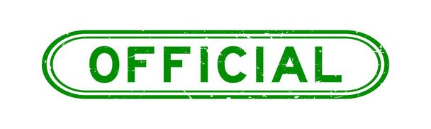 Grunge grünes offizielles Wort Gummidichtung Stempel auf weißem Hintergrund - Vektor, Bild