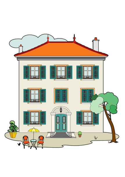 Vector illustration of a cute building, EPS 10 file - Vector, Image