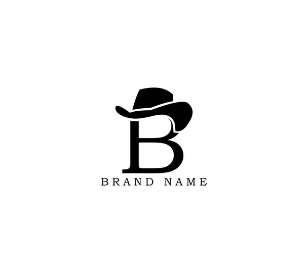 Логотип логотипа джентльменов буквы B Векторная иконка Графическая иллюстрация эмблемы - Вектор,изображение