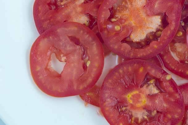 Tomaten segment patroon achtergrond - Foto, afbeelding