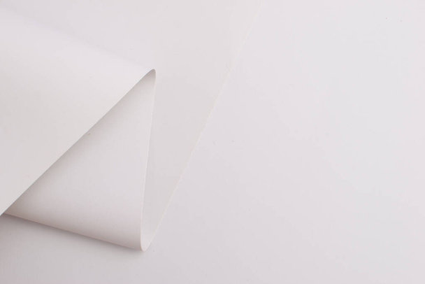 Abstract white curved paper background, wallpaper - Photo, Image