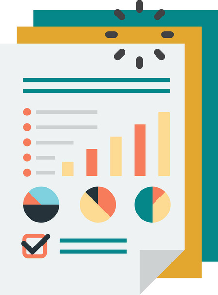 graphs and reports illustration in minimal style isolated on background - Vector, Image