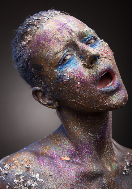 Woman with unusual paint make-up - Foto, Imagen