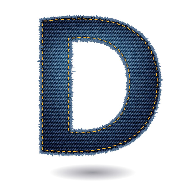 Denim alphabet letter D - Διάνυσμα, εικόνα