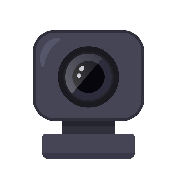 Web-Kamera-Ikone im flachen Stil. Vektor-Illustration isoliert auf weißem Hintergrund - Vektor, Bild