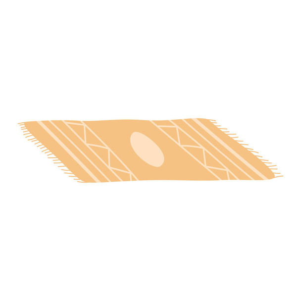domácí žlutý koberec izolované ikony - Vektor, obrázek