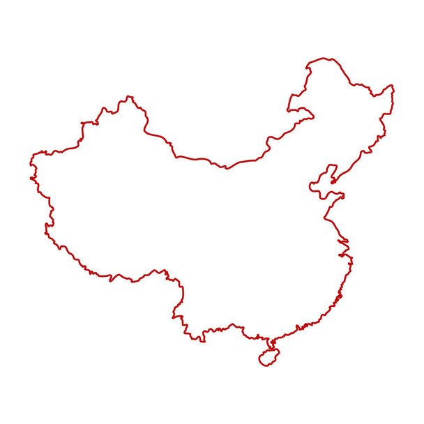 Векторна ілюстрація мапи червоного кольору Китаю - Вектор, зображення