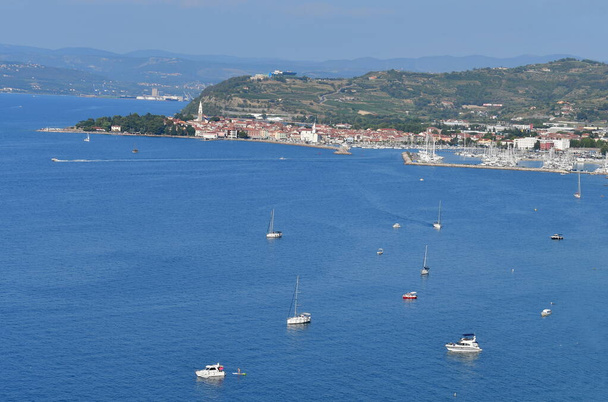 View of the city of Izola from the bay of White rock, Slovenia - Photo, Image