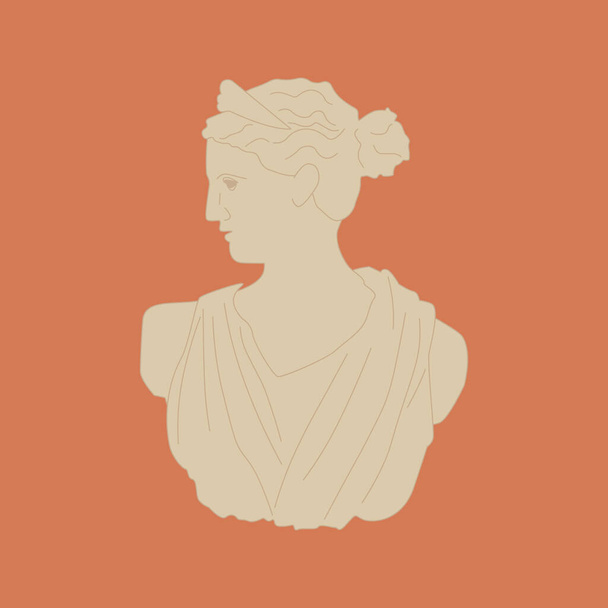 古代ギリシャの女神のベクトル像。ヴェルサイユのダイアナやアルテミスの古典的な神話の彫刻。ポスター、服、ロゴ、招待状のデザインのためのベクトルアート. - ベクター画像