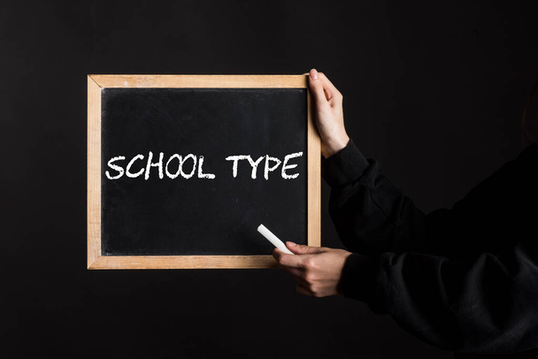 πινακίδα τύπου σχολής μαυροπίνακα, στο εκπαιδευτικό και διδακτικό σύστημα - Φωτογραφία, εικόνα