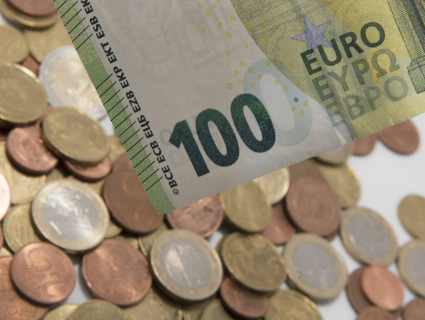 100 notas de euro, moeda na união europeia, negócios e finanças - Foto, Imagem