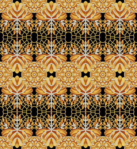 Ornamentale Basis Hintergrund Wiederholen Sie überall Floral Texture Multi Colored Creative Ethnic Textile Design Muster. - Foto, Bild