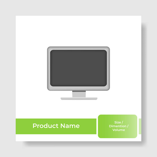 Diseño geométrico cuadrado de banner de redes sociales, pantalla de fondo del producto para la venta de anuncios plantilla de comercio en color verde degradado. diseño vectorial - Vector, imagen