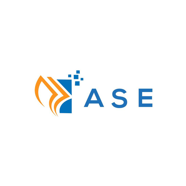 ASE кредитний ремонт дизайн облікового запису логотипу на білому тлі. ASE творчі ініціали Графік зростання концепції літер логотипу. Розробка логотипу компанії ASE.. - Вектор, зображення