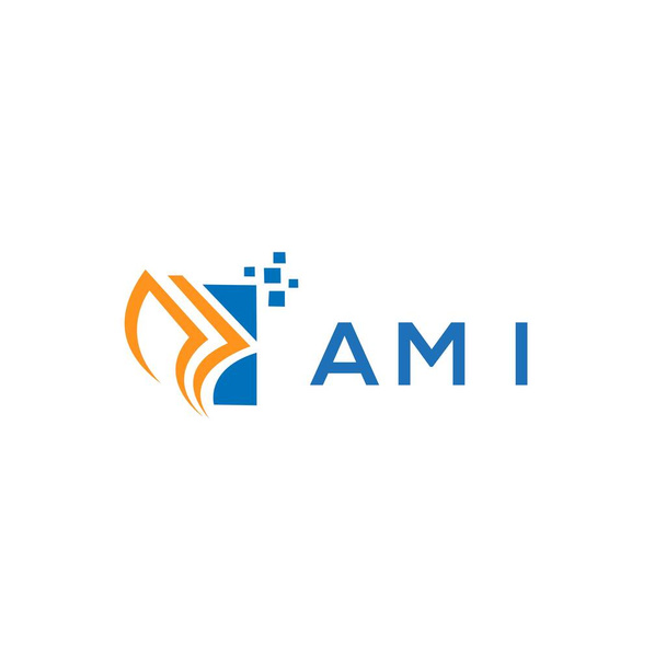 AMI design de logotipo de contabilidade de reparo de crédito em fundo branco. AMI iniciais criativas Crescimento gráfico carta logotipo conceito. Design de logotipo de finanças de negócios AMI. - Vetor, Imagem