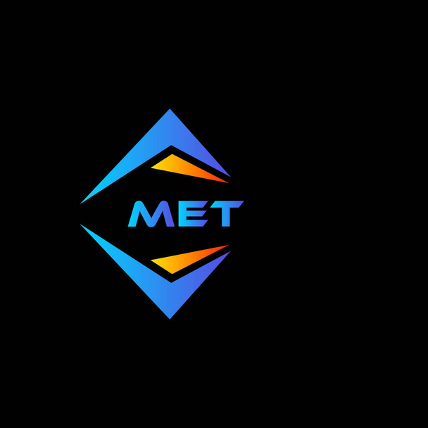 MET abstract technology logo design on Black background. MET creative initials letter logo concept. - Vector, Image