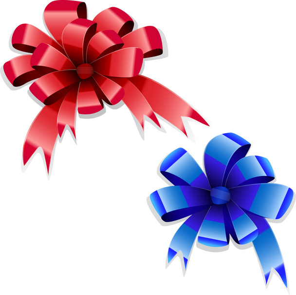 Red and blue bows - Вектор, зображення