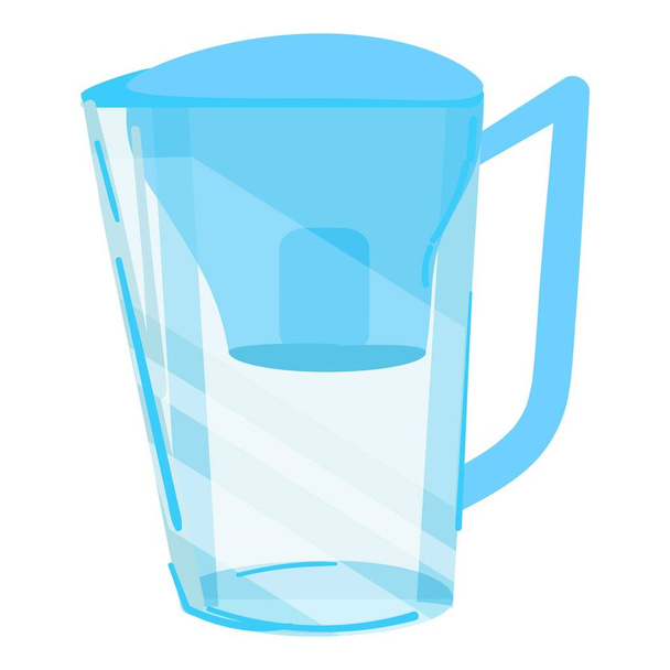 Home filter jug icon cartoon vector. Tank treatment. Plant container - Vektor, obrázek